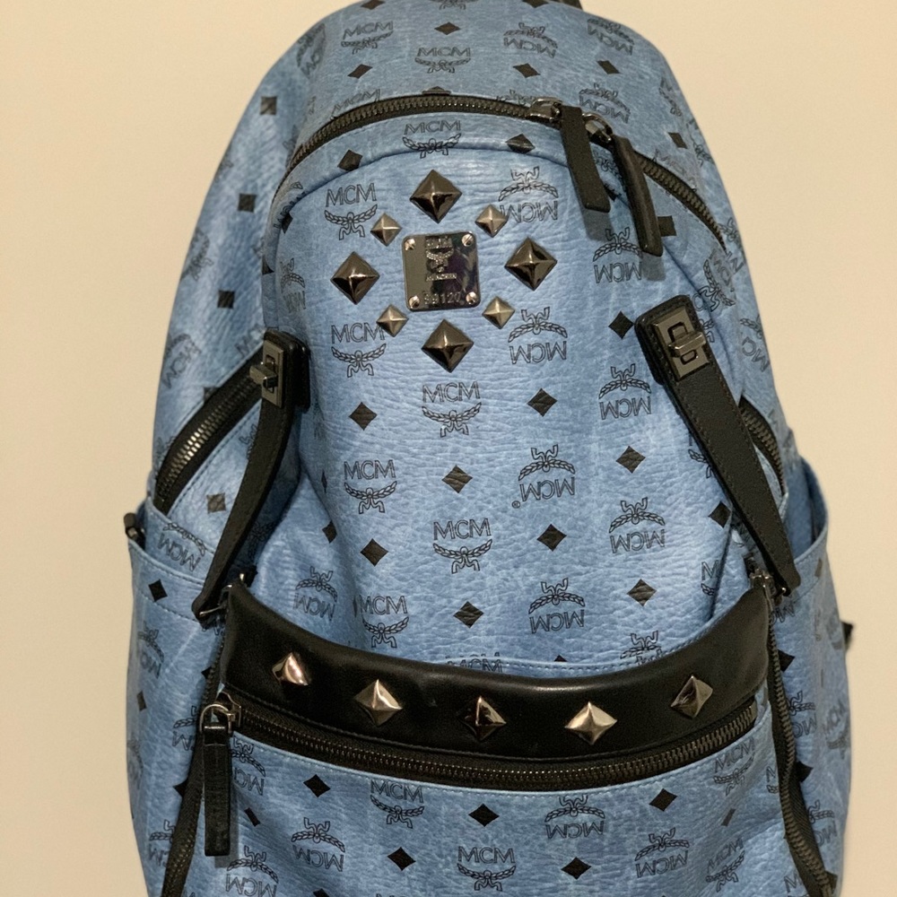 MCM Backpack Light Blue/Black